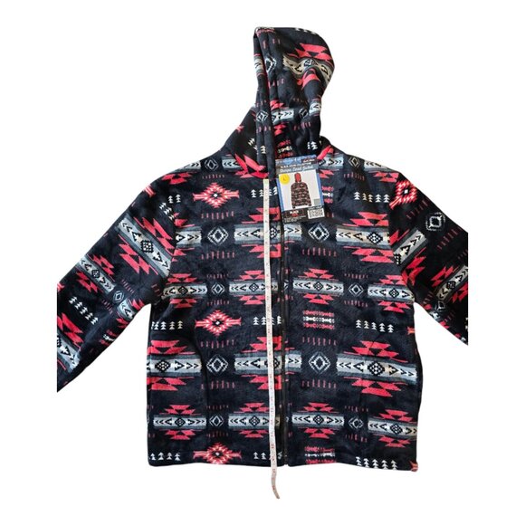 Silk Touch Zipped Sherpa Lined Jacket with Hoodie & Side Pockets - Adult-UNISEX - Picture 14 of 16